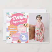 2ハロウィン不気味のGroovy 2nd誕生日パーティー 招待状 (正面)