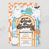 2ハロウィン不気味グルービー幽霊2nd誕生日 招待状 (正面/裏面)