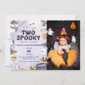 2ハロウィン不気味2回目の誕生日パーティー写真 招待状 (正面)