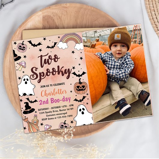 2ハロウィン不気味2回目の誕生日パーティー写真 招待状