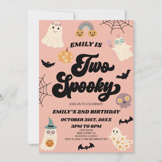 2ハロウィン不気味2回目の誕生日パーティー 招待状 (正面)
