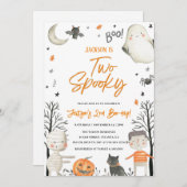 2ハロウィン不気味2回目の誕生日招待状 招待状 (正面/裏面)