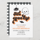 2ハロウィン不気味2回目の誕生日招待状 招待状 (正面/裏面)