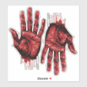 2ハロウィン血切断された手 シール (シート)