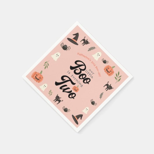 2ハロウィーン2回目の誕生日を迎える私たちの小さなブー スタンダードカクテルナプキン (角)