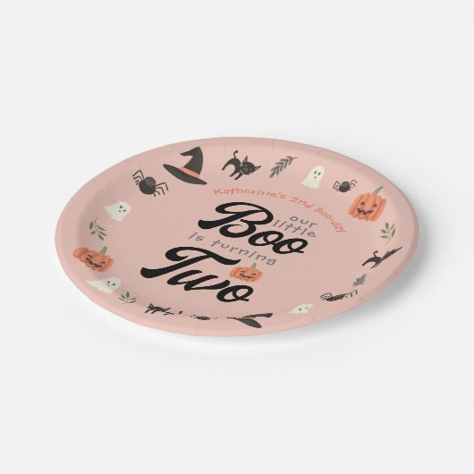 2ハロウィーン2回目の誕生日を迎える私たちの小さなブー ペーパープレート (アングル)