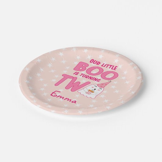 2ハロウィーン2回目の誕生日を迎える私たちの小さなブー ペーパープレート (アングル)