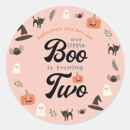 2ハロウィーン2回目の誕生日を迎える私たちの小さなブー ラウンドシール