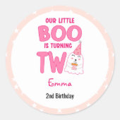 2ハロウィーン2回目の誕生日を迎える私たちの小さなブー ラウンドシール (正面)