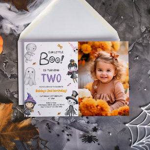 2ハロウィーン2回目の誕生日を迎える私たちの小さなブー 招待状