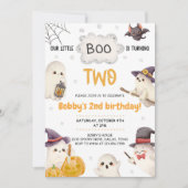 2ハロウィーン2回目の誕生日を迎える私たちの小さなブー 招待状 (正面)