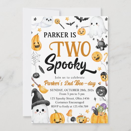 2ハロウィ不気味ン幽霊2nd誕生日パーティー 招待状 (正面)