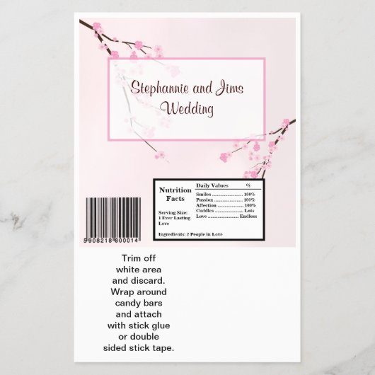 2ハーシーの大きなバーラッパーピンクのさくらんぼ花 チラシ (正面)