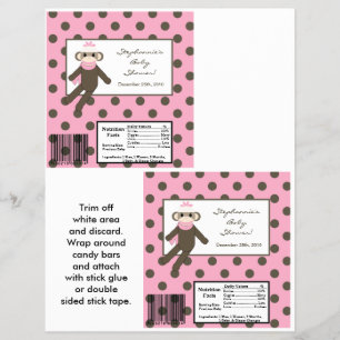 2ハーシーの大きなバーラッパーピンクの靴下モンキー チラシ