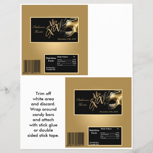 2ハーシーの大きなバーラッパーMis XV金ゴールド チラシ (正面)