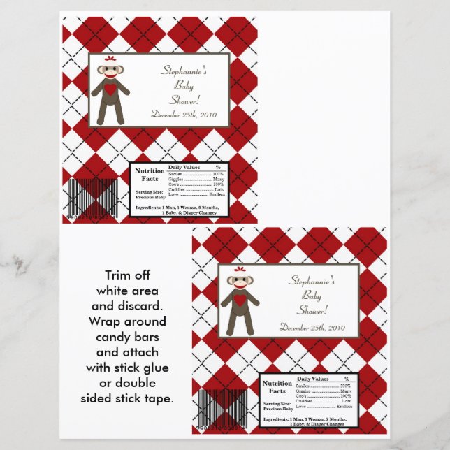 2ハーシーの大きなバーラッパ赤靴下モンキー (正面)