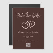 2ハートとイニシャル保存日付マグネット (正面/裏面)