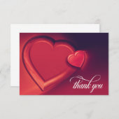 2ハートのサンキューカード(版1) サンキューカード (正面/裏面)