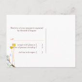 2ハートライムグリーンウェディングRSVP インビテーションポストカード (裏面)