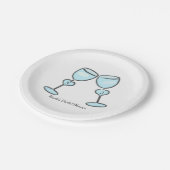 2ハートワイングラスブライダルシャワー婚約 ペーパープレート (アングル)