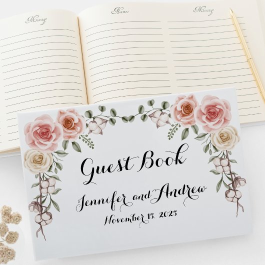 2ハートワンラブヴィンテージピンクローズ ゲストブック