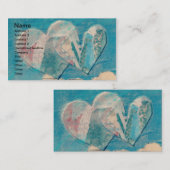 2ハート混在メディアコラージュ 名刺 (正面/裏面)