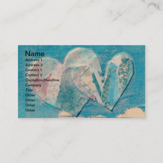 2ハート混在メディアコラージュ 名刺 (正面)