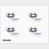 2ハート1言語 楕円形シール (シート)