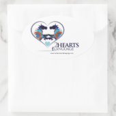 2ハート1言語 楕円形シール (バッグ)