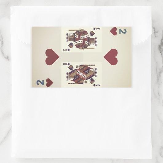 2ハート-クイーン&キング 長方形シール (バッグ)