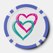 「2ハート」粘土トランプのポーカーチップ、 ポーカーチップ (裏面)