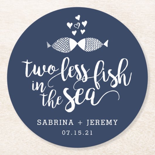 2バイもしシー | パーソナライズされた結婚 ラウンドペーパーコースター (正面)