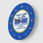 2バトルスターズ韓国戦争退役軍人 ラージ壁時計 (傾斜)