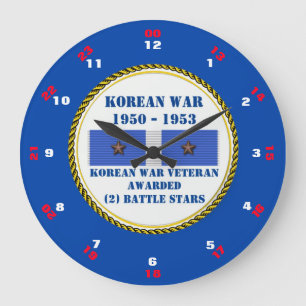 2バトルスターズ韓国戦争退役軍人 ラージ壁時計