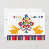 2バニーのイースターフォーカル🐰カスタム文字 ポストカード (正面/裏面)
