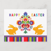 2バニーのイースターフォーカル🐰カスタム文字 ポストカード (正面)