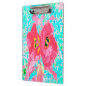 2バラ色の赤いサンゴ梅熱狂するハイビスカスオンアクア クリップボード (左)