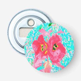 2バラ色の赤いサンゴ梅熱狂するハイビスカスオンアクア 栓抜き