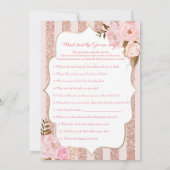 2バラ金ゴールドとピンクブライダルシャワーゲーム 招待状 (裏面)