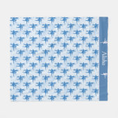 2バレリナスブルーパーソナライズされた フリースブランケット (正面(横))