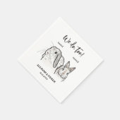 2バンニーズペットスケッチ私たちも結婚する スタンダードカクテルナプキン (角)