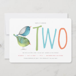 2バーディー2歳の誕生日パーティーの招待状 招待状