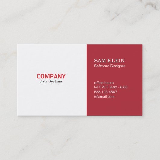 2パネルカーディナルレッド 名刺 (正面)