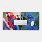 2パロット写真と文字カスタムモノグラムDes デスクマット (キーボード&マウス)