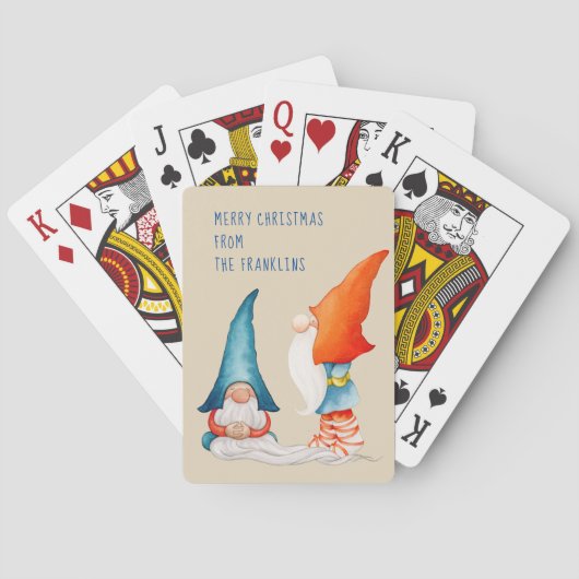 2パーソナライズされたつのクリカラフルスマス小人 トランプ (裏面)