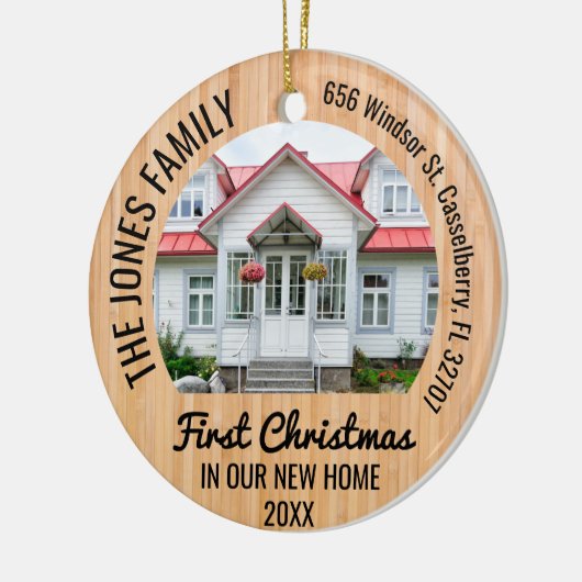 2パーソナライズされたフォトクリスマスファーストホーム2021 セラミックオーナメント (左)