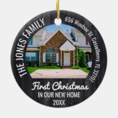 2パーソナライズされたフォトクリスマスファーストホーム2022 セラミックオーナメント (裏面)