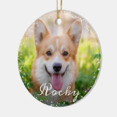 2パーソナライズされたフォトペットドッグパピーホリデー セラミックオーナメント (左)
