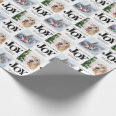 2パーソナライズされたフォトペットドッグJOYホリデーギフト ラッピングペーパー (角)