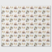 2パーソナライズされたフォトペットドッグJOY金ゴールドホリデーギフト ラッピングペーパー (フラット)